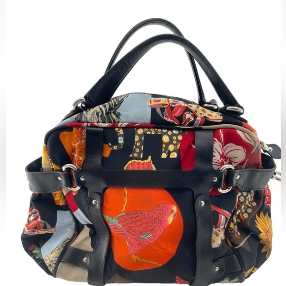Salvatore Ferragamo Leopard Multicolor Nylon Leather Handbag Tote Bagmissing - Picture 5 of 16